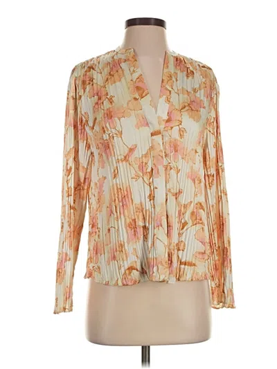 Pre-owned Vince Long Sleeve Blouse In Orange