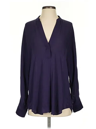 Pre-owned Vince Long Sleeve Blouse In Purple