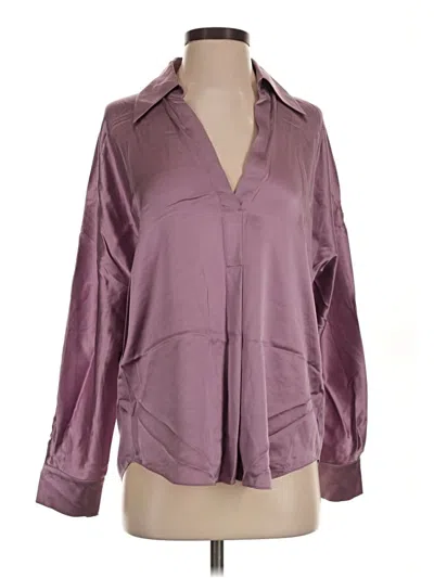 Pre-owned Vince Long Sleeve Blouse In Purple