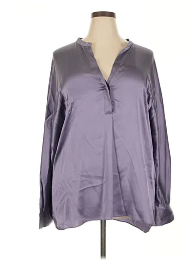 Pre-owned Vince Long Sleeve Blouse In Purple