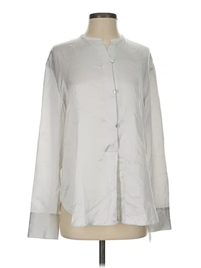 Pre-owned Vince Long Sleeve Blouse In Silver