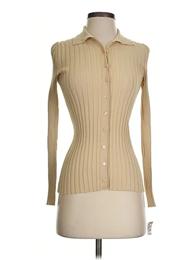 Pre-owned Vince Long Sleeve Blouse In Tan