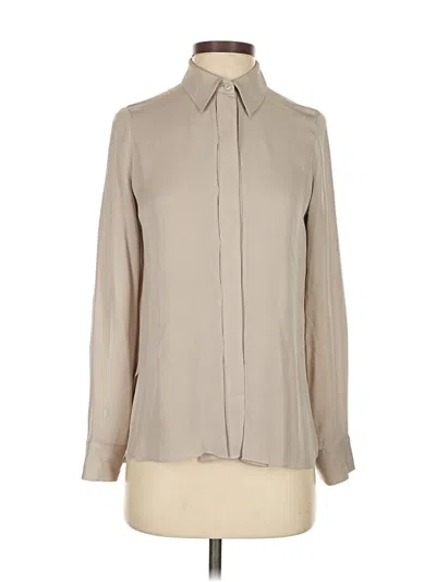 Pre-owned Vince Long Sleeve Blouse In Tan