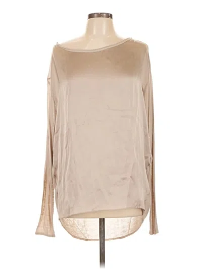 Pre-owned Vince Long Sleeve Blouse In Tan