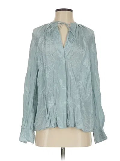 Pre-owned Vince Long Sleeve Blouse In Teal