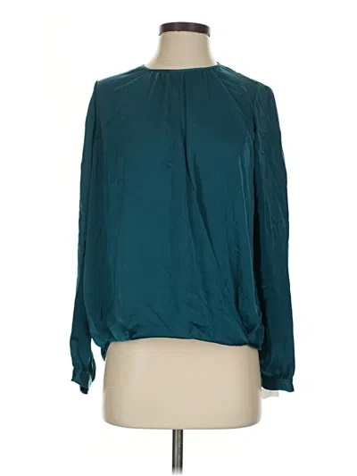 Pre-owned Vince Long Sleeve Blouse In Teal