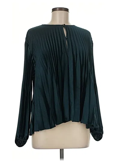 Pre-owned Vince Long Sleeve Blouse In Teal