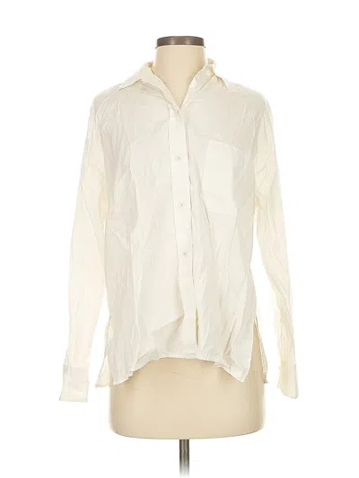 Pre-owned Vince Long Sleeve Blouse In White