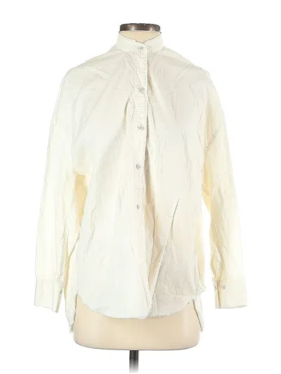 Pre-owned Vince Long Sleeve Blouse In White