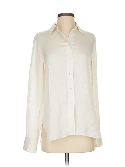 Pre-owned Vince Long Sleeve Blouse In White