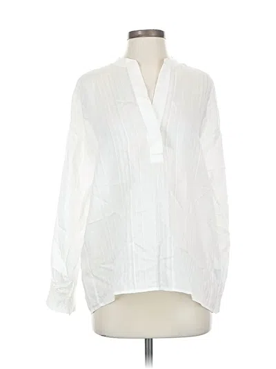 Pre-owned Vince Long Sleeve Blouse In White