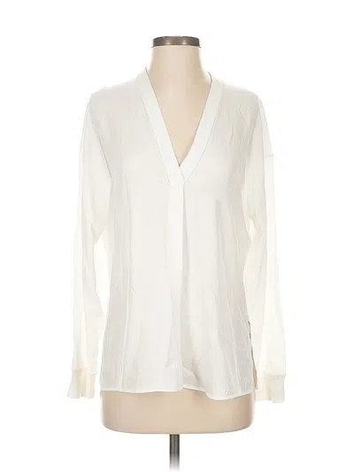 Pre-owned Vince Long Sleeve Blouse In White
