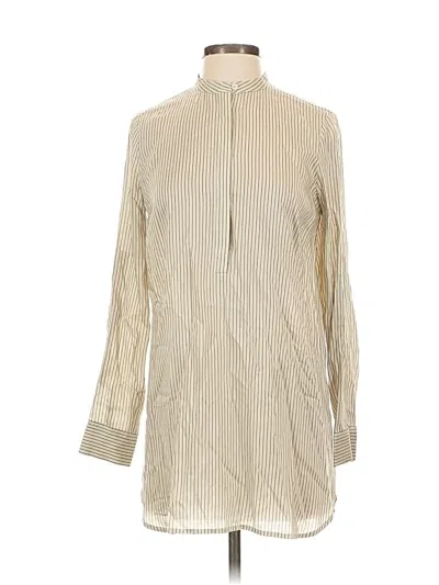 Pre-owned Vince Long Sleeve Blouse In White