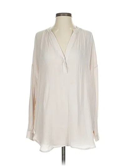 Pre-owned Vince Long Sleeve Blouse In White
