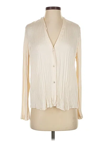 Pre-owned Vince Long Sleeve Blouse In White