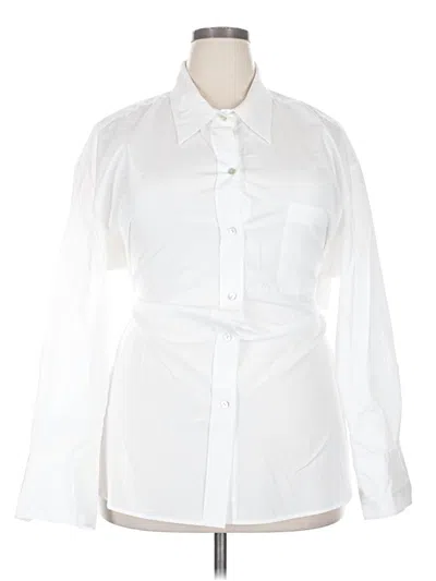 Pre-owned Vince Long Sleeve Blouse In White
