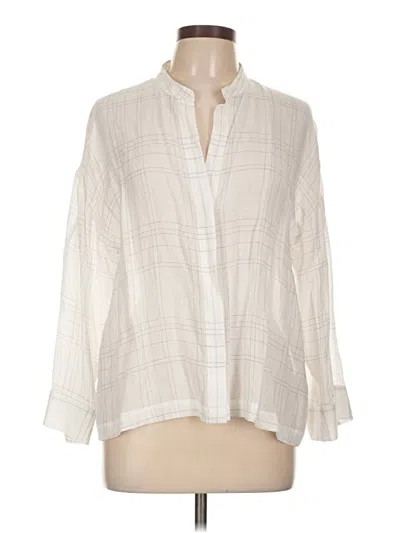 Pre-owned Vince Long Sleeve Blouse In White