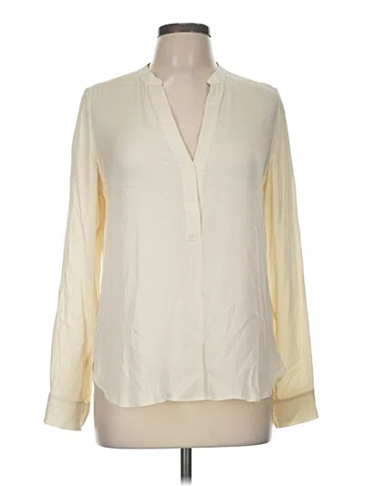Pre-owned Vince Long Sleeve Blouse In White