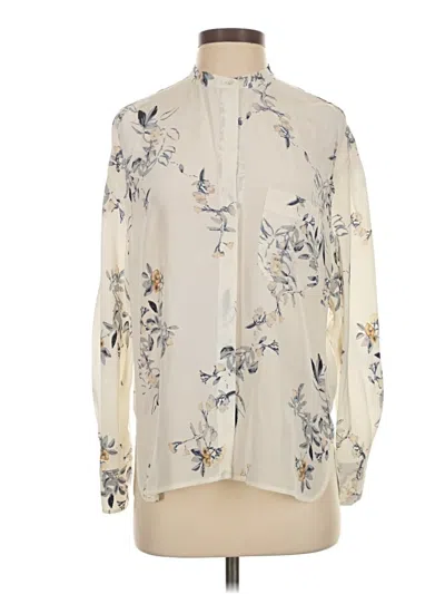 Pre-owned Vince Long Sleeve Blouse In White