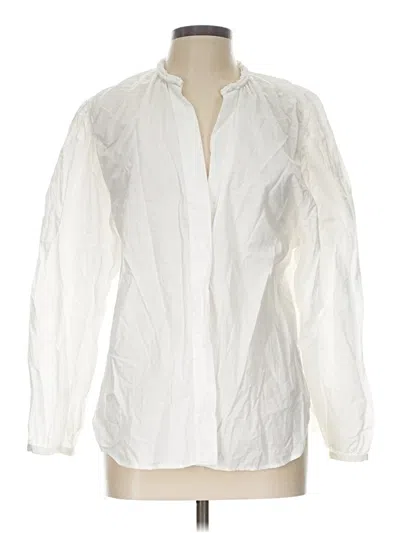Pre-owned Vince Long Sleeve Blouse In White