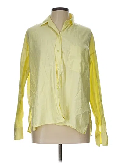 Pre-owned Vince Long Sleeve Blouse In Yellow