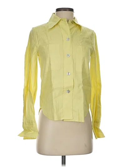 Pre-owned Vince Long Sleeve Blouse In Yellow