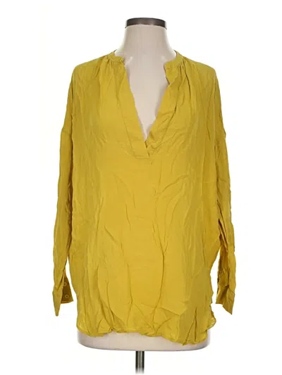 Pre-owned Vince Long Sleeve Blouse In Yellow