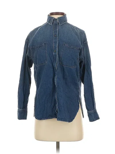 Pre-owned Vince Long Sleeve Button Down Shirt In Blue