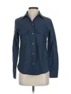 Vince Long Sleeve Button Down Shirt In Blue