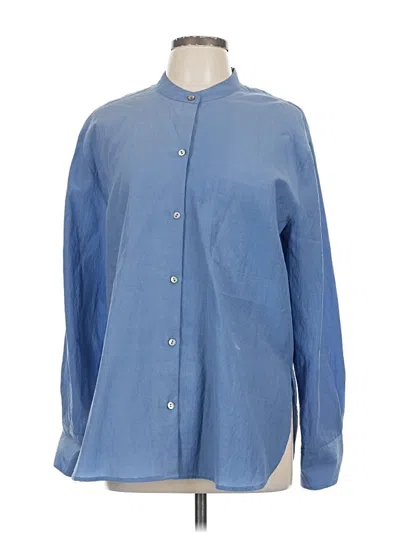 Pre-owned Vince Long Sleeve Button Down Shirt In Blue