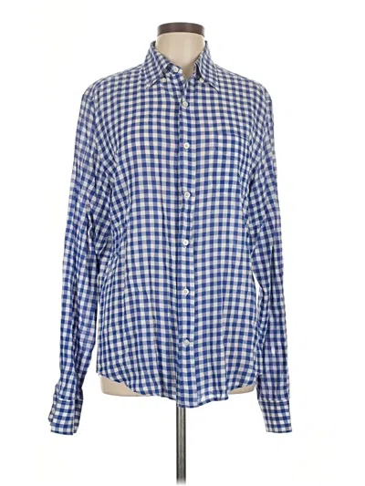 Pre-owned Vince Long Sleeve Button Down Shirt In Blue