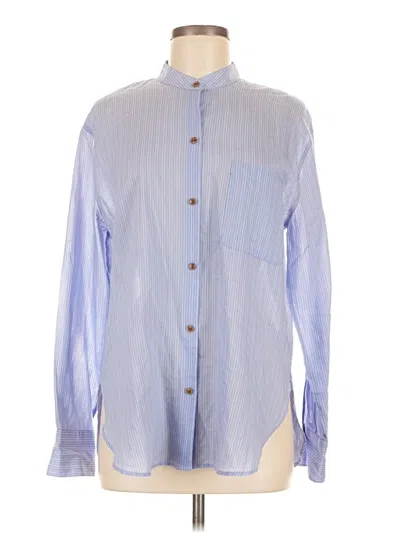 Pre-owned Vince Long Sleeve Button Down Shirt In Blue
