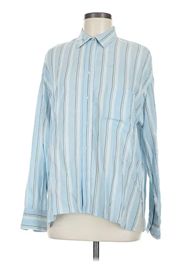 Pre-owned Vince Long Sleeve Button Down Shirt In Blue