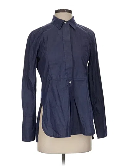 Pre-owned Vince Long Sleeve Button Down Shirt In Blue