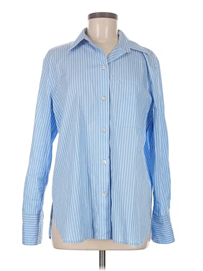 Pre-owned Vince Long Sleeve Button Down Shirt In Blue