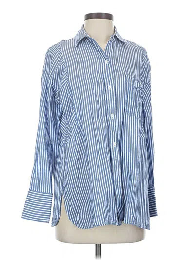 Pre-owned Vince Long Sleeve Button Down Shirt In Blue