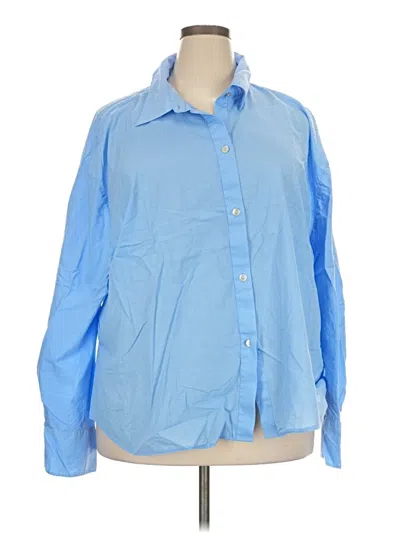 Pre-owned Vince Long Sleeve Button Down Shirt In Blue