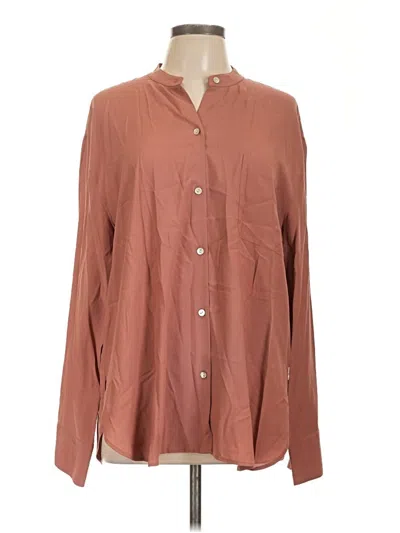 Pre-owned Vince Long Sleeve Button Down Shirt In Brown
