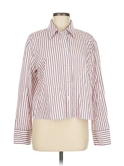 Pre-owned Vince Long Sleeve Button Down Shirt In Burgundy