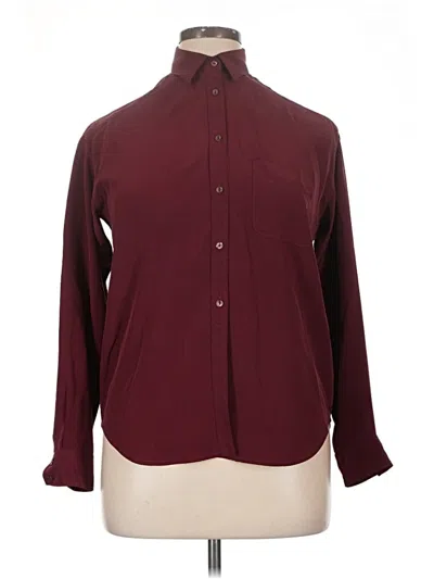 Pre-owned Vince Long Sleeve Button Down Shirt In Burgundy