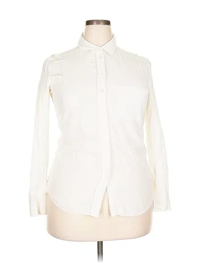 Pre-owned Vince Long Sleeve Button Down Shirt In White