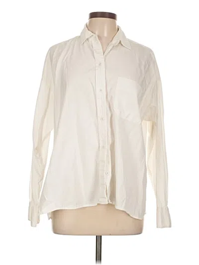 Pre-owned Vince Long Sleeve Button Down Shirt In White