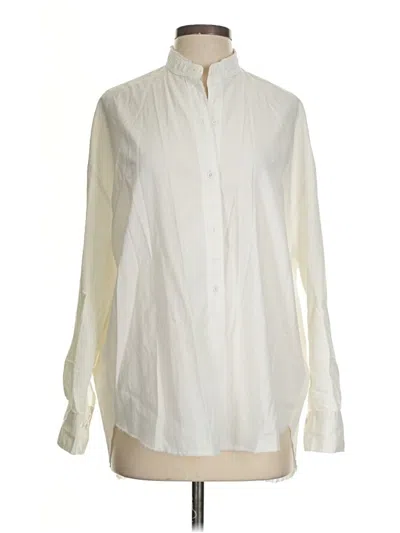 Pre-owned Vince Long Sleeve Button Down Shirt In White
