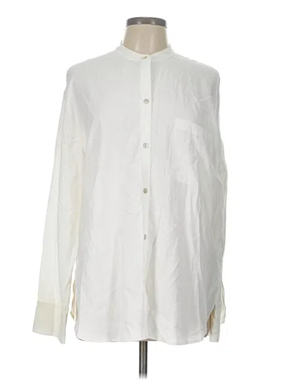 Pre-owned Vince Long Sleeve Button Down Shirt In White