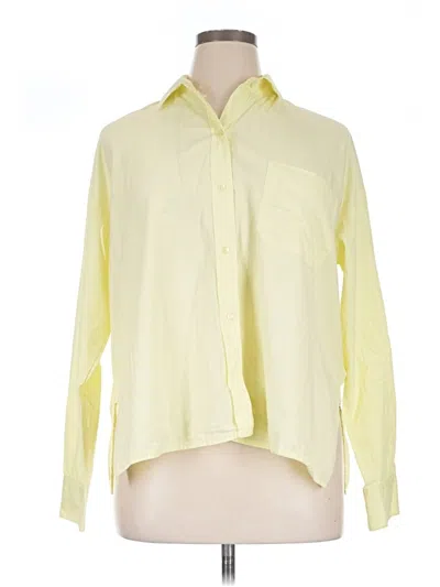 Pre-owned Vince Long Sleeve Button Down Shirt In Yellow