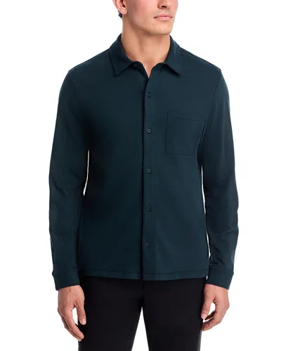 Vince Long Sleeve Button Front Shirt In Blue