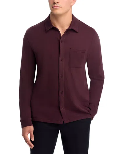 Vince Long Sleeve Button Front Shirt In Red