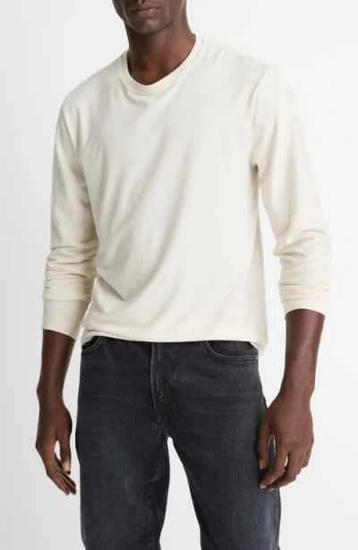 Vince Triblend Jersey Long Sleeved Crewneck Tee In Neutral