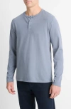 Vince Long Sleeve Cotton Henley In Evening Mist