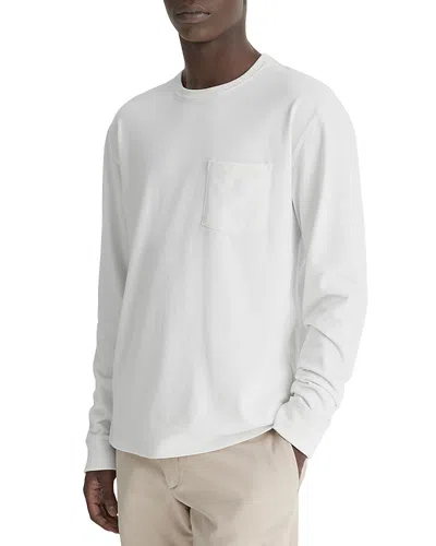 Vince Long Sleeve Crewneck Pocket Tee In Off White